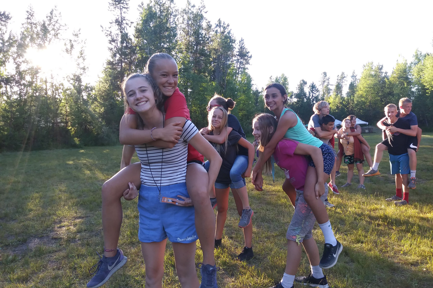 Campers overlooking the mountain landscape near Shiloh Bible Camp